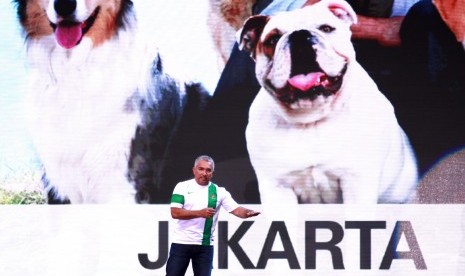 Cesar Milan saat tampil di Jakarta, Sabtu (26/4)