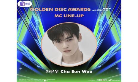 Cha Eun-woo. Promotor NICEntertainment baru saja mengumumkan bahwa Cha Eun-woo dan Sung Si-kyung akan menjadi pembawa acara pada ajang Golden Disc Awards ke-38 di Jakarta.