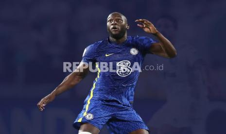 Striker Chelsea Romelu Lukaku Bersiap Vs Lille di babak 16 besar Liga Champions.