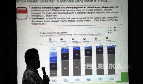 Chief Economist Sunarsip memberikan paparan saat media gathering dan buka bersama di Jakarta, Kamis (23/6). (Republika/ Tahta Aidilla)