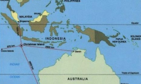 Christmas Island near Indonesia