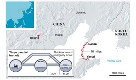 Cina Bakal Bangun Terowongan Bawah Laut Terpanjang di Dunia