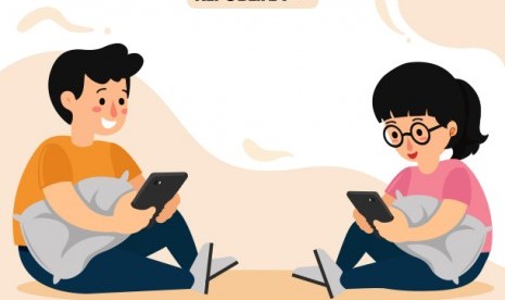 Anak-anak kecanduan gadget. (ilustrasi)