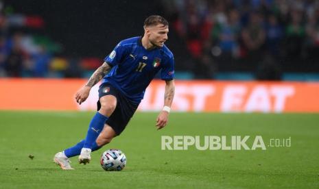 Striker timnas Italia, Ciro Immobile, yang berpeluang menjadi kapten tim di era kepelatihan Spalletti.