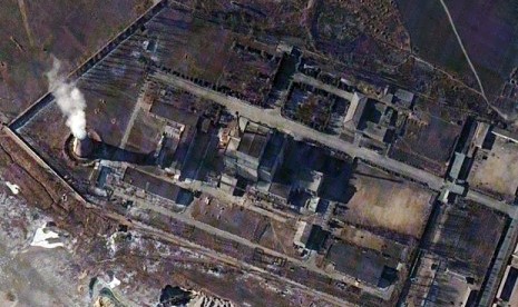 Citra satelit yang menunjukkan lokasi reaktor nuklir Korea Utara (Korut) Yongbyon.