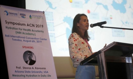 Clementine Morine selaku PhD pakar hidrasi dari Danone Global dalam kegiatan ilmiah Asian Congress of Nutrition (ACN) di Bali tanggal 4-7 Agustus 2019.