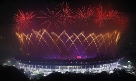 Closing ceremony Asian Games pada 2 September 2018. Penyelenggaraan Asian Games disebut-sebut mendongkrak perekonomian DKI Jakarta.