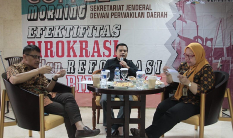 Coffee Morning dengan tema ‘Efektifitas dan Reformasi Birokrasi’, di Gedung DPD RI, Jakarta, Jumat (31/8).