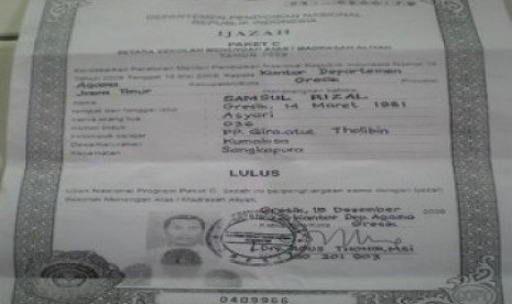 Ijazah (Ilustrasi)