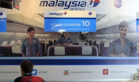 Counter maskapai Malaysia Airlines di Bandara Internasional Kuala Lumpur. 