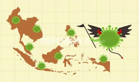 Cover infografis penyebaran Covid-19 di Asia Tenggara