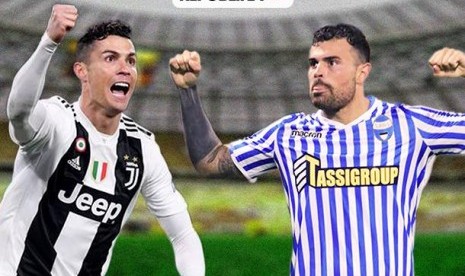 Cristiano Ronaldo (Juventus/kiri) vs Andrea Petagna (SPAL)