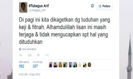 Cuitan anggota DPRD DKI, Tubagus Arif