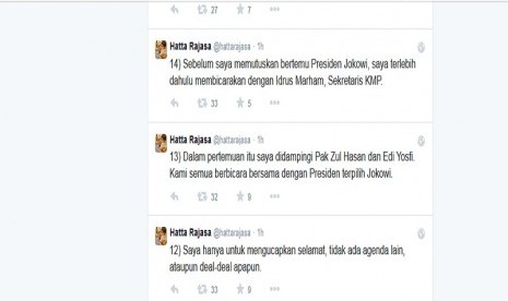 Cuitan klarifikasi Hatta Rajasa soal tuduhan Amien Rais