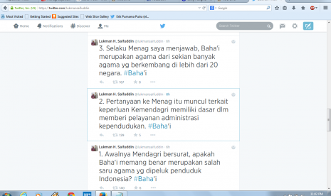 Cuitan Menag Lukman Saifuddin di Twitter