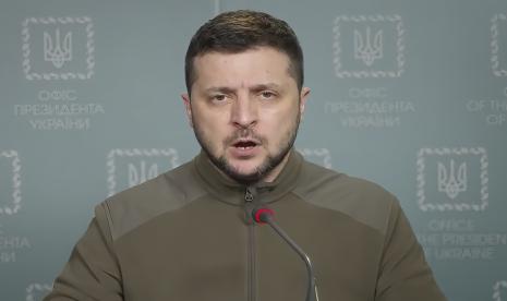 Presiden Ukraina Volodymyr Zelenskyy. Guru besar Universitas Haifa Israel kritik dukungan Presiden Ukraina untuk Israel 