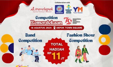 Dalam rangka memperingati Hari Kemerdekaan Republik Indonesia yang ke-79, Universitas BSI (Bina Sarana Informatika) Kampus Margonda akan menyelenggarakan lomba band dan fashion show yang meriah di Depok Town Square (Detos) pada Ahad, 18 Agutus 2024 mendatang. 