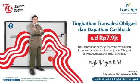 Dalam rangka untuk memperingati dan menyemarakan Hari Ulang Tahun (HUT) Republik Indonesia yang ke-79, bank bjb menawarkan kesempatan emas bagi nasabahnya untuk berinvestasi dalam produk obligasi dengan program promo menarik berupa cashback jutaan rupiah.