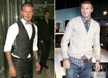 David Beckham dalam gaya fesyen berbeda