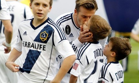 David Beckham dan ketiga putranya