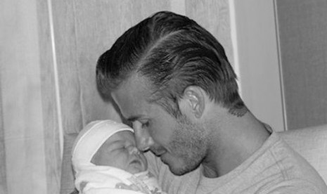 David Beckham dan putri bungsunya, Harper.