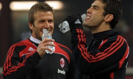 David Beckham dan Ricardo Kaka saat masih membela AC Milan.