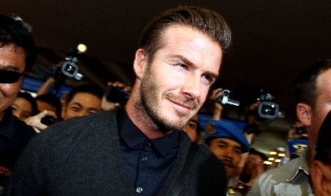 David Beckham ketika tiba di  Indonesia tahun lalu.