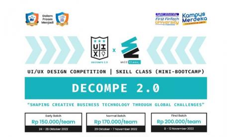 DECOMPE 2.0 merupakan program kerja gabungan BEM BRI Institute dan UKM Coding BRI Intitute yang berfokus pada bidang UI/UX Design.