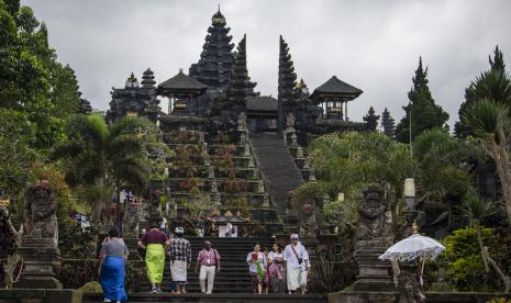 Pura Besakih, Kabupaten Karangasem, Bali, Sabtu (28/5/2022). 