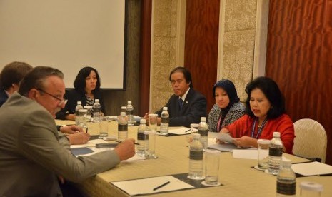 Delegasi Indonesia bertemu dengan delegasi Bellarusia di sidang parlemen ASIA,, Rabu (9/9).