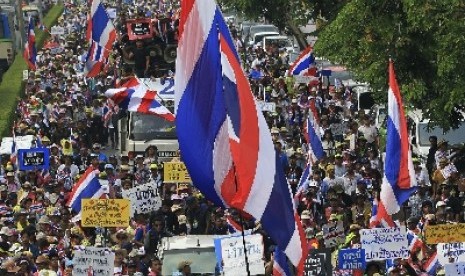 Demo antipemerintah Thailand di Bangkok pada 26 Maret 2014.