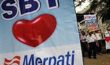 Demo buruh Merpati (ilustrasi)