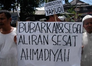 Demonstrasi pembubaran Ahmadiyah (ilustrasi)