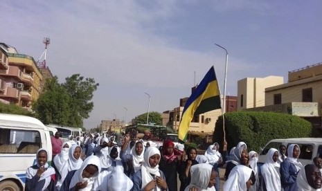 Demonstrasi siswa di Sudan