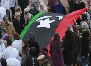 Demonstrasi di lapangan Benghazi, Libya