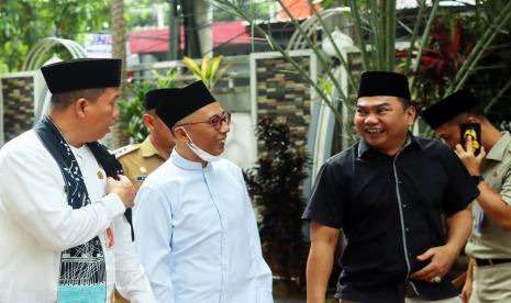 Deputi Gubernur Provinsi DKI Jakarta Marullah Matali saat menghadiri Pekan Ramadhan Yayasan Al Mukarromah di Masjid Al Mukarromah, Koja, Jakarta Utara, Selasa (18/4/2023).   