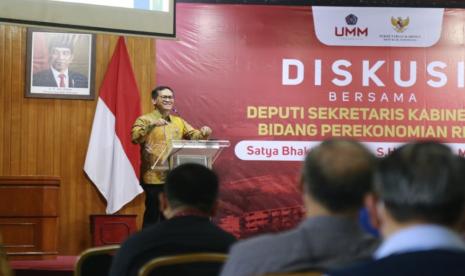 Deputi Sekretaris Kabinet Bidang Perekenomian RI Satya Bhakti Parikesit, dalam diskusi pengembangan SDM di Kampus Putih UMM pada Rabu (27/7/2022) lalu.