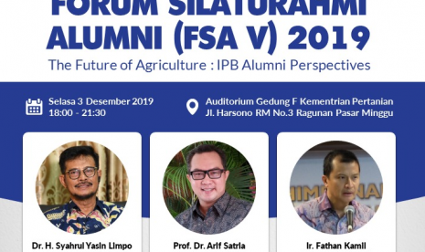 Dewan Pimpinan Pusat HA-IPB akan menggelar Forum Silaturahmi Alumni (FSA) ke lima kalinya.