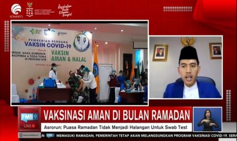 Dialog FMB9-KPCPEN dengan tema Vaksinasi Aman Di Bulan Ramadhan, Selasa (13/4).