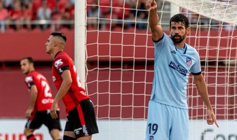 Diego Costa saat pertandingan Atletico melawan Mallorca, Kamis (26/9) dini hari WIB.