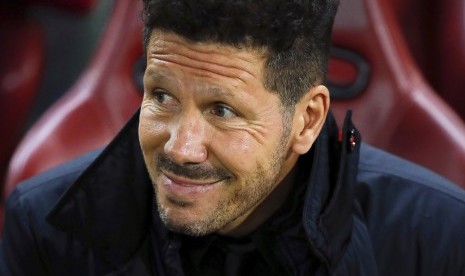 Diego Simeone pada laga Atletico Madrid lawan Real Sociedad, semalam.