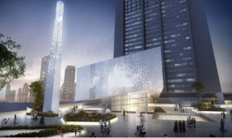 DIFC Grand Masjid di Dubai yang sedang dalam proses pembangunan (ilustrasi). Dubai International Financial Centre (DIFC) meluncurkan DIFC Metaverse Platform.