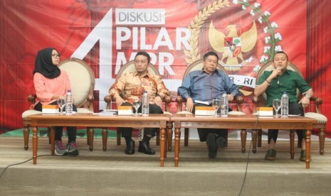 Diksusi tentang empat pilar MPR, Senin (13/3).