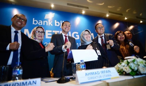 Direksi Bank BJB dalam analyst meeting 1Q 2018 di The Ritz Carlton, Jakarta, Jumat (20/4). Foto: Yogi Ardhi