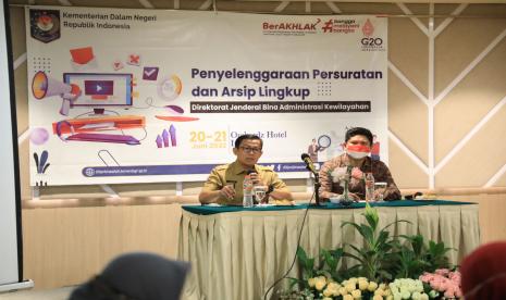 Direktorat Jenderal Bina Administrasi Kewilayahan menyelenggaraan kegiatan Rapat Pengelolaan Persuratan dan Kearsipan dengan mengambil tema “Percepatan Transformasi Digital untuk Meningkatkan Kinerja Pelayanan” di Jakarta, Selasa (21/6/2022).