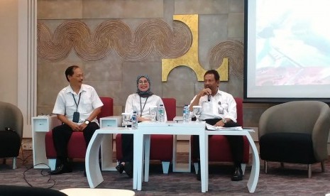 Direktorat Jenderal Bina Marga dan Direktorat Jenderal Bina Konstruksi memaparkan capaian pembangunan jalan kurun waktu 2018-2019 di Kementerian PUPR, Jakarta, Kamis (21/2). 