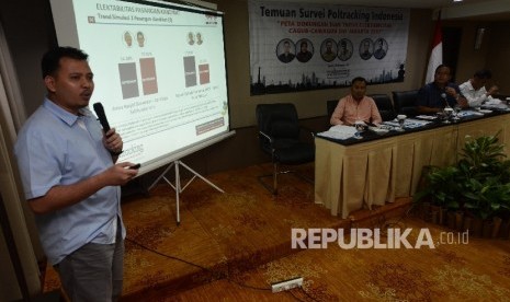 Direktur Eksekutif Poltracking Hanta Yuda (kiri) 