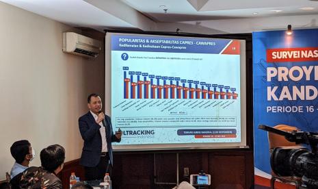 Direktur Eksekutif Poltracking Indonesia, Hanta Yudha AR dalam rilisnya di Hotel Bidakara, Jakarta, Kamis (9/6).