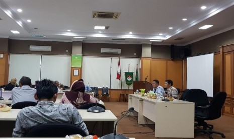 Direktur Jenderal (Dirjen) Hortikultura Kementan, Prihasto Setyanto saat Rapat Koordinasi Gratiek di Aula Direktorat Jenderal Hortikultura, Rabu (14/1).