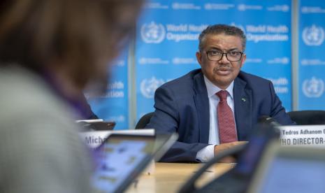 Direktur Jenderal Organisasi Kesehatan Dunia (WHO) Tedros Adhanom Ghebreyesus. Lebih dari 120 negara mendukung penyelidikan yang tidak memihak terhadap Covid-19. Ilustrasi.